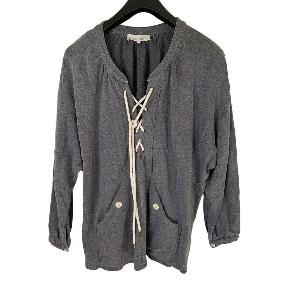 THE GREAT oversized top blue gray women's size 1